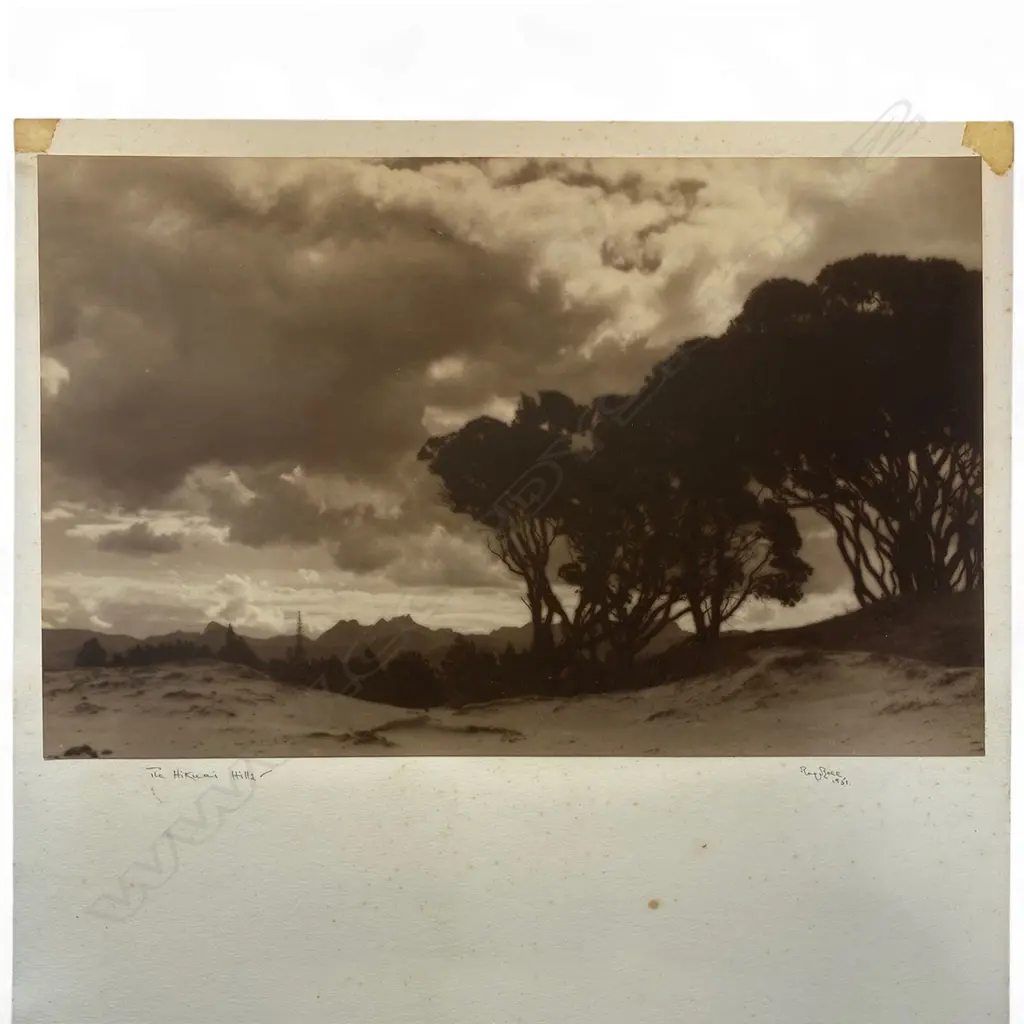 Reg P Bell 'The Hikuai Hills', NZ, 1951, photographic print, 176 x 274mm Image 1++